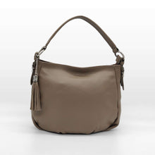 Cargar imagen en el visor de la galería, Bolso hobo en piel vacuno color topo, de LaNievina