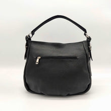 Cargar imagen en el visor de la galería, Bolso hobo en piel vacuno color negro trasera, de LaNievina