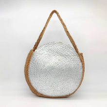 Cargar imagen en el visor de la galería, Bolso de yute redondo PLATA