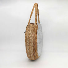 Cargar imagen en el visor de la galería, Bolso de yute redondo PLATA
