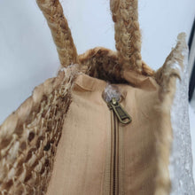 Cargar imagen en el visor de la galería, Bolso de yute redondo PLATA