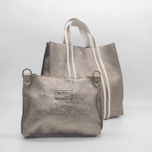 Cargar imagen en el visor de la galería, Bolso de piel efecto metalizado MARBELLA (2 piezas)