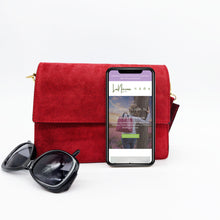 Cargar imagen en el visor de la galería, Bolso flap de ante PEONÍA