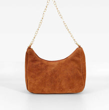 Cargar imagen en el visor de la galerÃa, Bolso baguette de ante con cadena y cartera