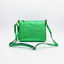 Cargar imagen en el visor de la galería, Bandolera pequeña de piel efecto metalizado