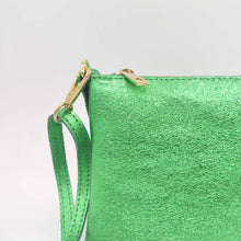 Cargar imagen en el visor de la galería, Bandolera pequeña de piel efecto metalizado