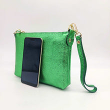 Cargar imagen en el visor de la galería, Bandolera pequeña de piel efecto metalizado