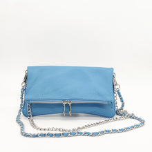 Cargar imagen en el visor de la galería, Bolso flap de piel lisa con doble cadena