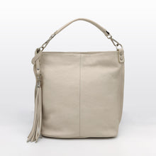 Cargar imagen en el visor de la galería, Bolso shopper en piel vacuno blanda, color hueso, en LaNievina