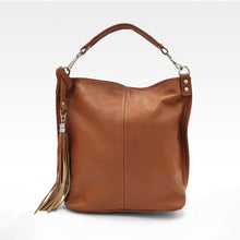 Cargar imagen en el visor de la galería, Bolso shopper en piel vacuno blanda, color marrón, en LaNievina