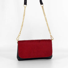 Cargar imagen en el visor de la galería, Bolso mini de piel con solapa de potro, diseño animal print cebra