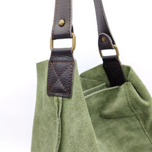 Cargar imagen en el visor de la galería, Bolso tote de ante con asa cuero LISBOA