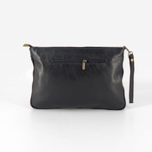 Cargar imagen en el visor de la galería, Bolso bandolera de pelo potro y piel vacuno trasera piel negra