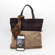 Cargar imagen en el visor de la galería, Bolso tote de ante bicolor