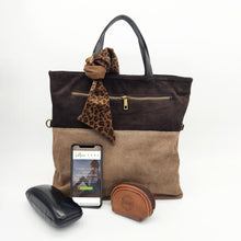 Cargar imagen en el visor de la galería, Bolso tote de ante bicolor