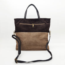 Cargar imagen en el visor de la galería, Bolso tote de ante bicolor