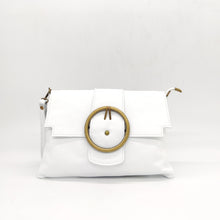 Cargar imagen en el visor de la galería, Bolso de piel blanco con hebilla