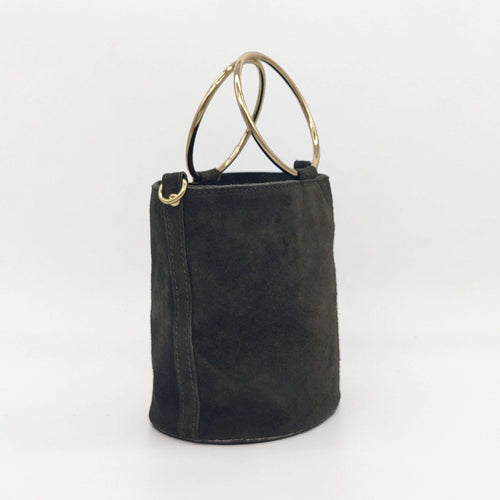 Bolso de mano de ante ANILLAS
