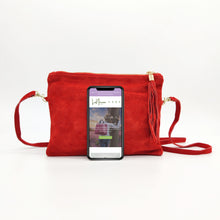 Cargar imagen en el visor de la galería, Bolso de ante rojo AMAPOLA
