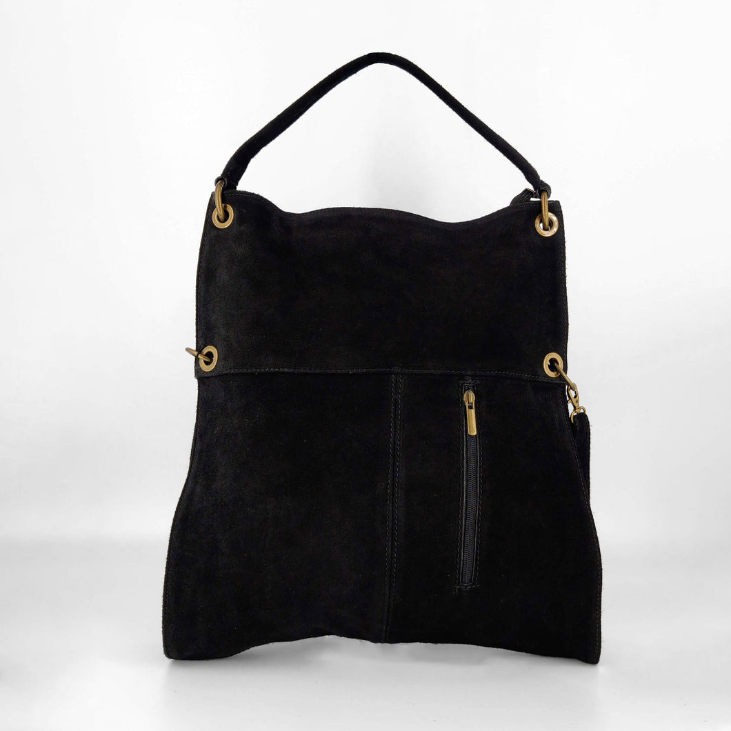 Bolso shopper de ante con bolsillos