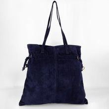 Cargar imagen en el visor de la galería, Bolso shopper con cordones azul marino trasera LaNievina
